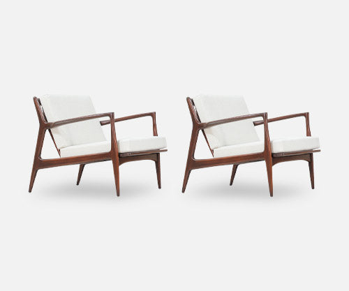 Ib Kofod-Larsen Sculpted Lounge Chairs for Selig