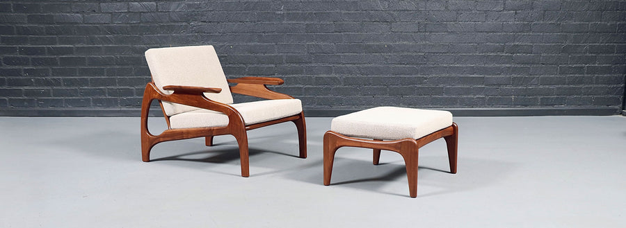 Adrian Pearsall Model 1209-C Lounge Chair w/ Ottoman for Craft Associates