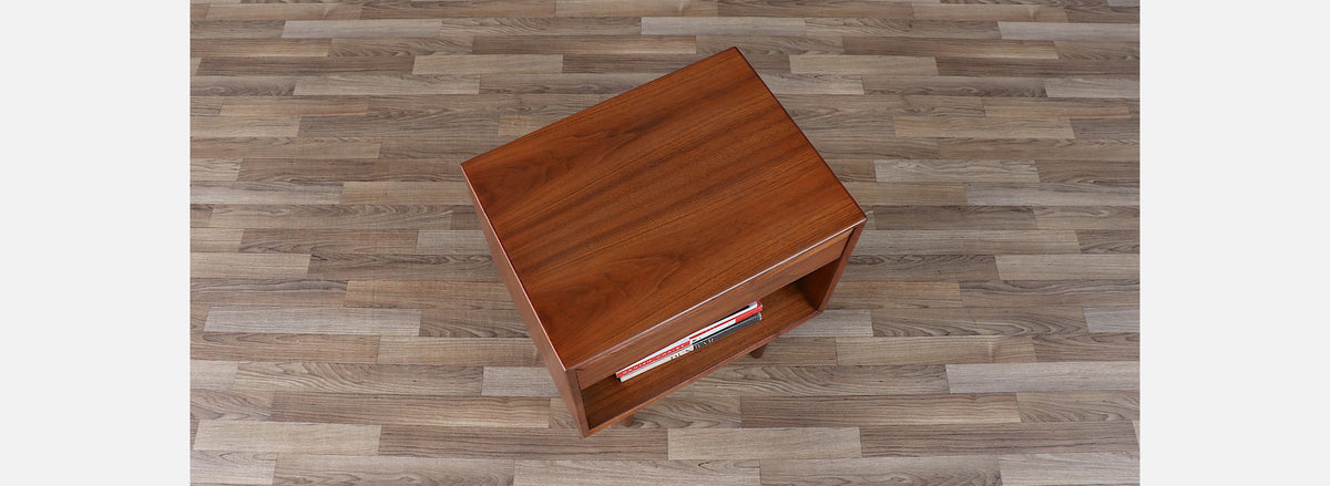 Mid-century Single Walnut Night Stand by Westnofa