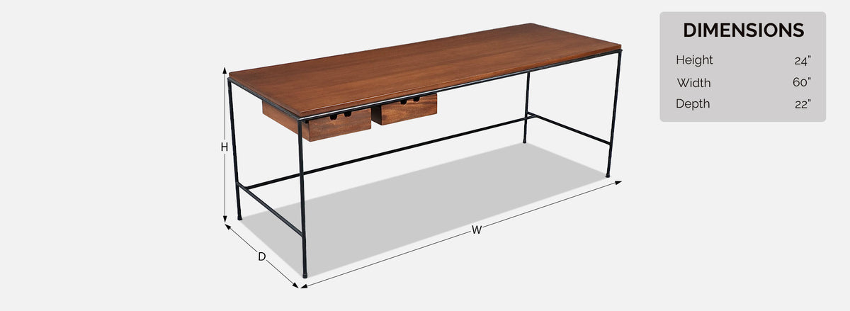 Paul McCobb "Planner Group" Iron Desk / Table for Winchendon Furniture