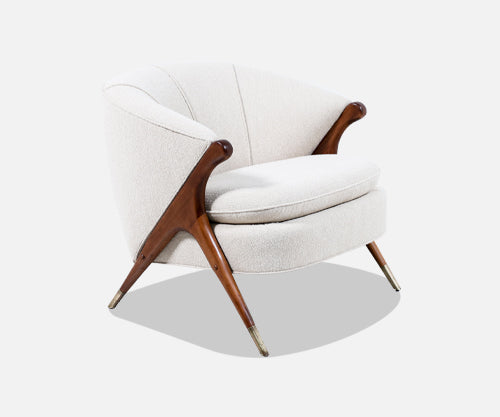 Mid-Century Modern Boucle Lounge Chair by Karpen Of California