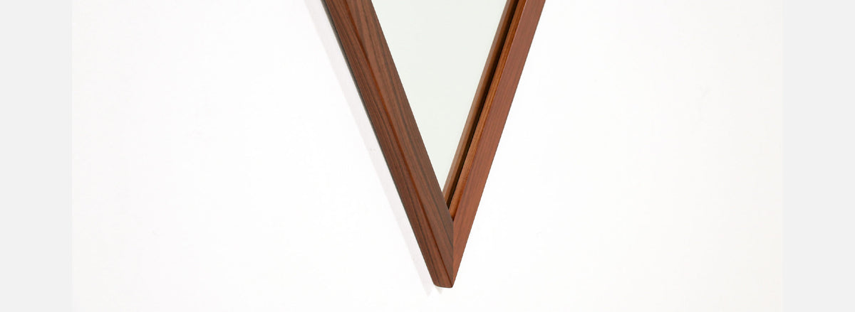 Mid-Century Modern Diamond Shape Rosewood Mirror