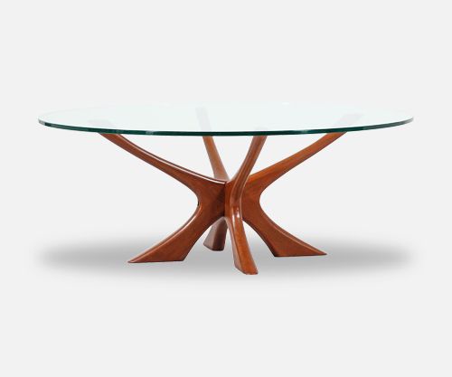 Illum Wikkelsø Sculpted Teak & Glass Coffee Table 