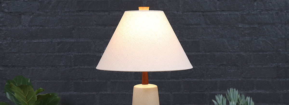 Mid-Century Grey Ceramic Table Lamp by Jane & Gordon Martz