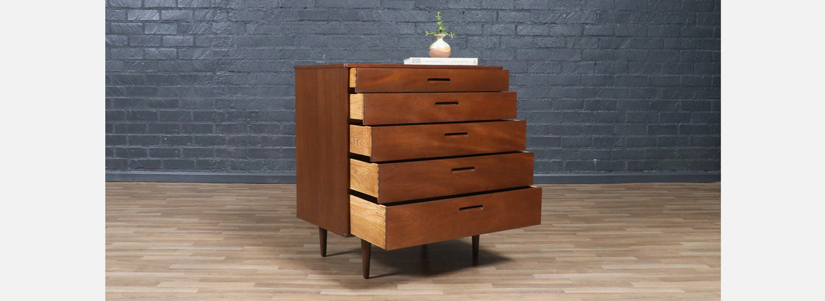 Edward J. Wormley Mahogany 5-Drawers Dresser for Dunbar