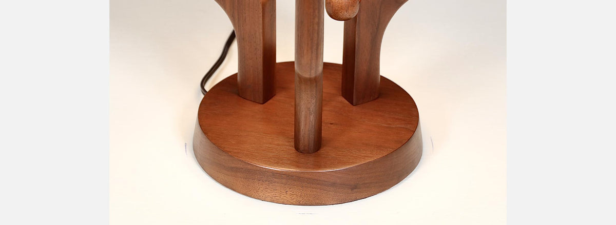 David Shreve Sculptural Walnut Table Lamp for V.H. Woolums