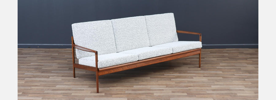 Ib Kofod-Larsen Sculpted Exoskeleton Walnut Sofa for Selig