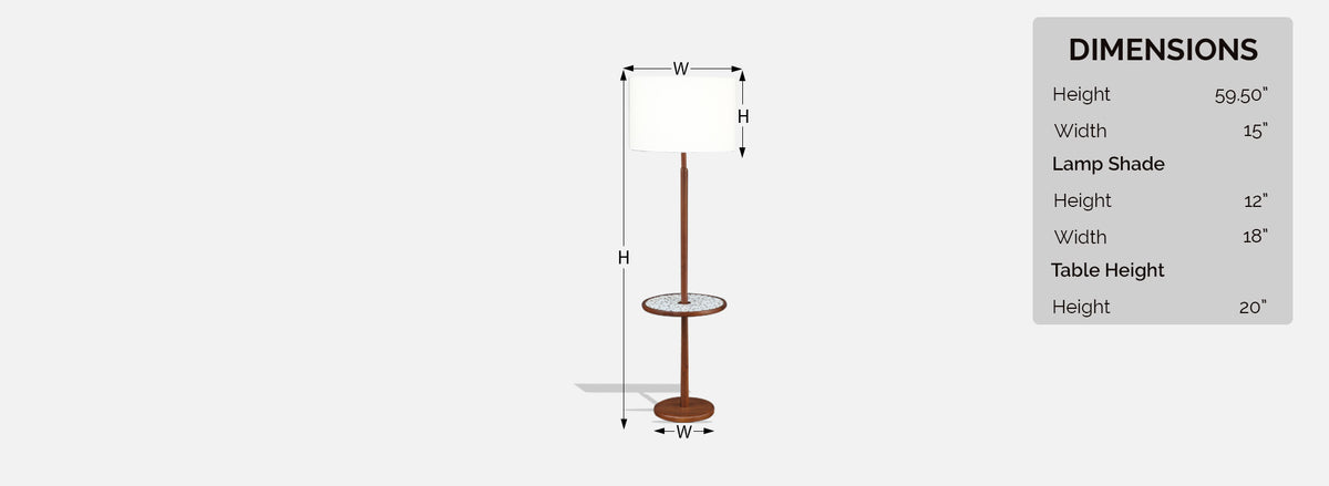 Gordon & Jane Martz Floor Lamp with Mosaic Tile Side Table