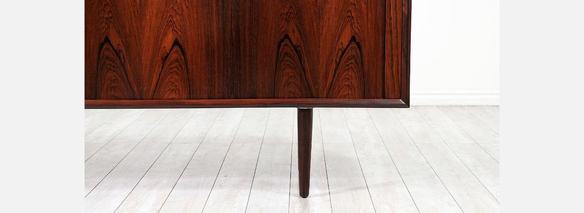 Svend A. Larsen Rosewood Tambour-Door Credenza for Faarup Møbelfabrik