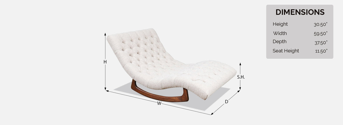 Adrian Pearsall Button Tufted Chaise Rocking Chair for Craft Associates