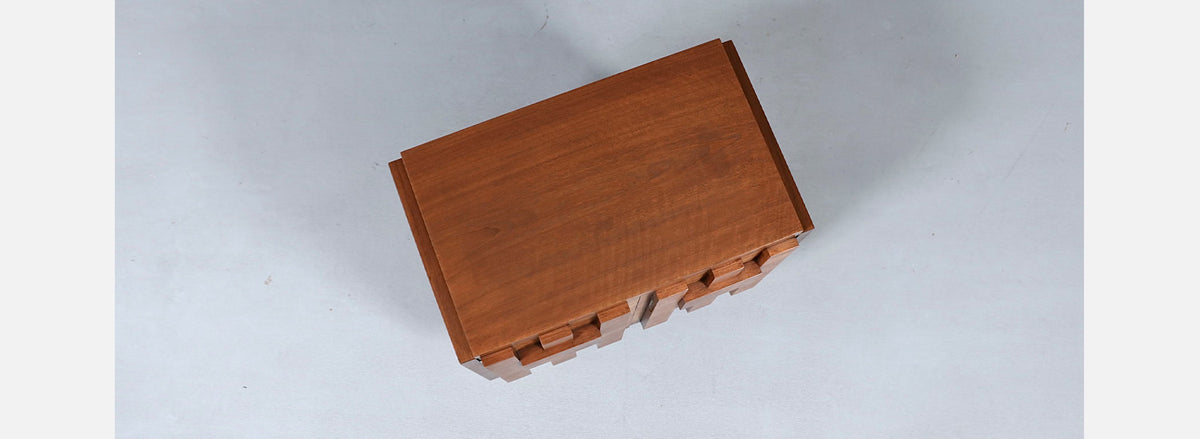 Single Mid-Century Brutalist Modern "Staccato" Night Stand by Lane