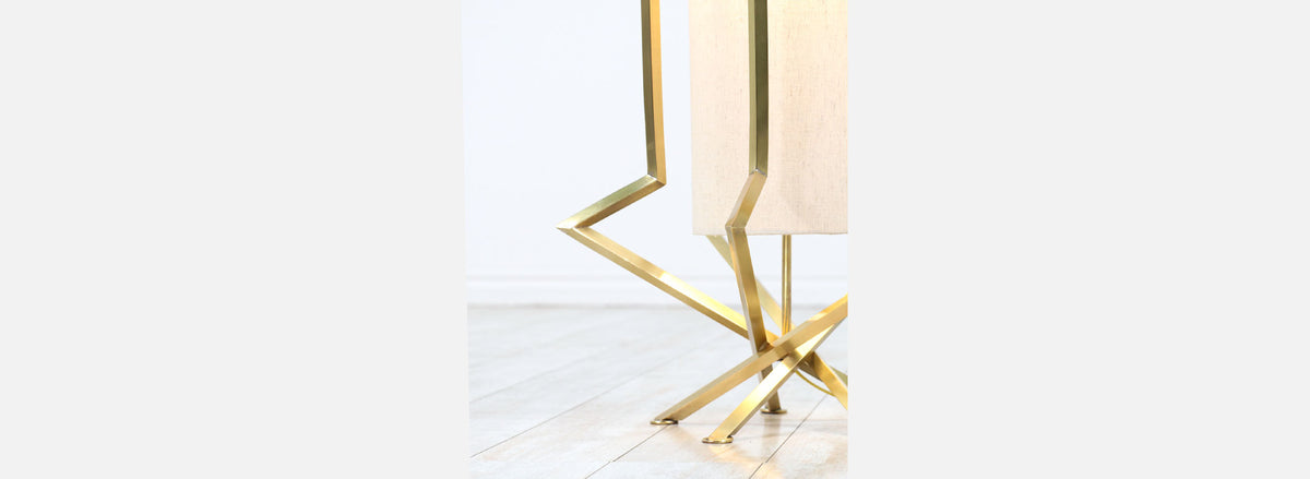 Mid-Century Modern Sculpted Brass Floor Lamp