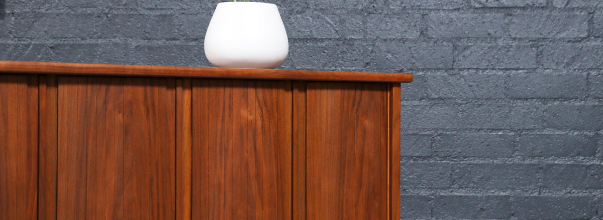 Mid-Century Californian Modern Tambour-Door Credenza by Barzilay