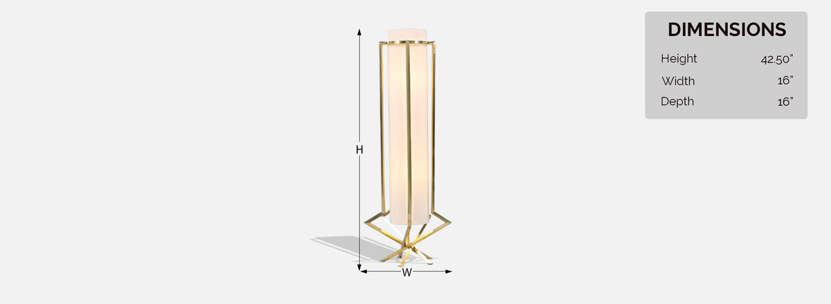 Mid-Century Modern Sculpted Brass Floor Lamp
