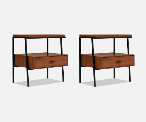 Mid-Century Modern Walnut Night Stands by Vista of California