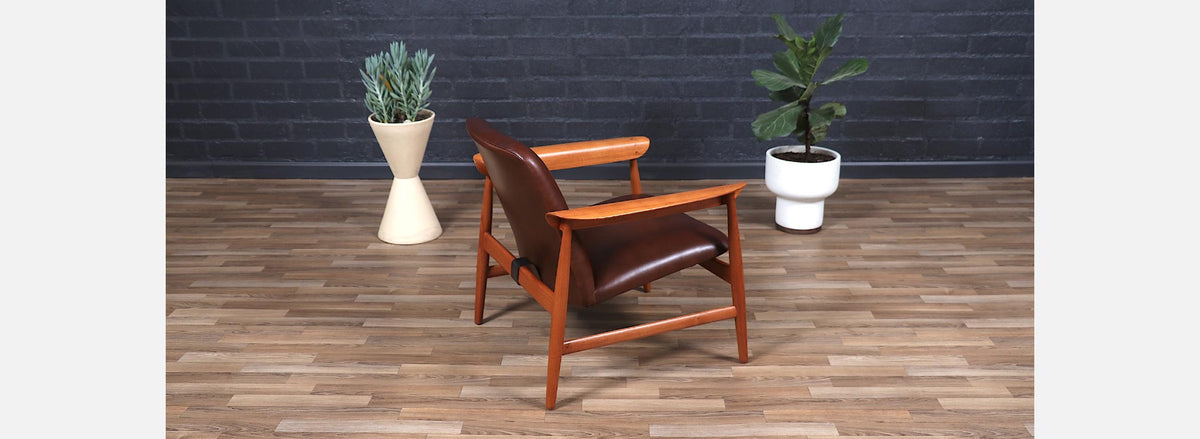 Finn Juhl Model BO-118 Cognac Leather & Teak Lounge Chair