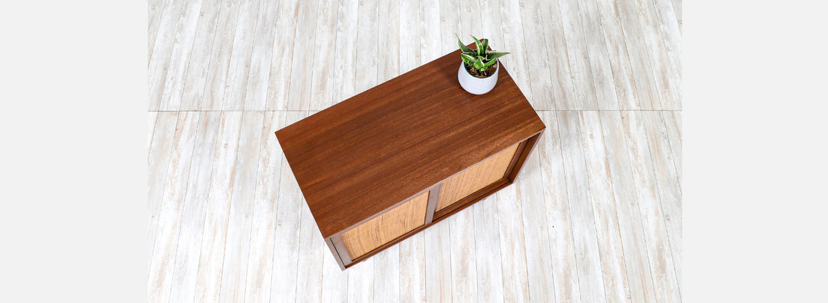 John Keal Cabinet with Cane Doors for Brown Saltman