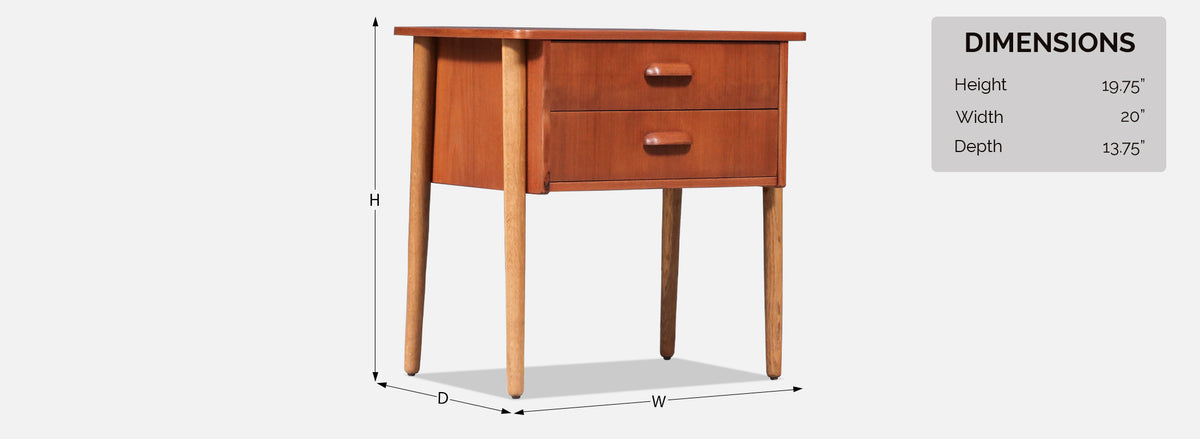Sigfred Oman Teak & Oak Night Stands for Ølholm Møbelfabrik