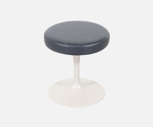Eero Saarinen Tulip Stool with Grey Leather for Knoll
