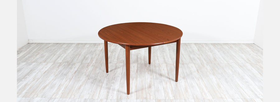 Danish Modern "Butterfly Leaf" Expanding Teak Dining Table