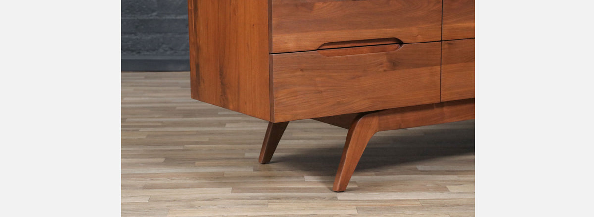 Mid-Century Californian Modern Sculpted Walnut Dresser 