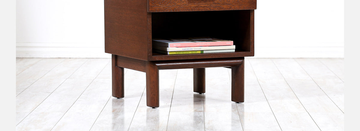 John Keal Night Stand with Bookshelf for Brown Saltman