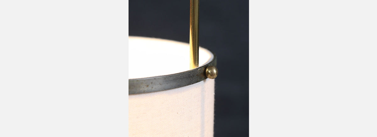Mid-Century Modern Trident Column Style Brass Table Lamp