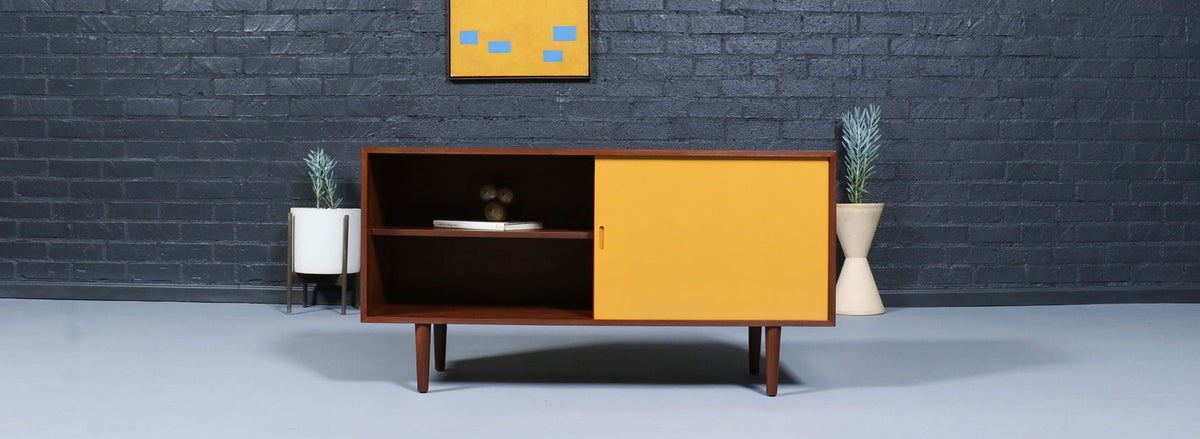 Custom Made Multi-Color Lacquered Credenza by Danish Modern LA