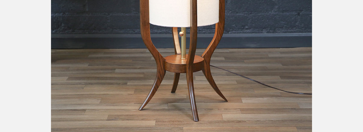 Sculptural Mid-Century Modern Floor Lamp by Roller Lamp Co.