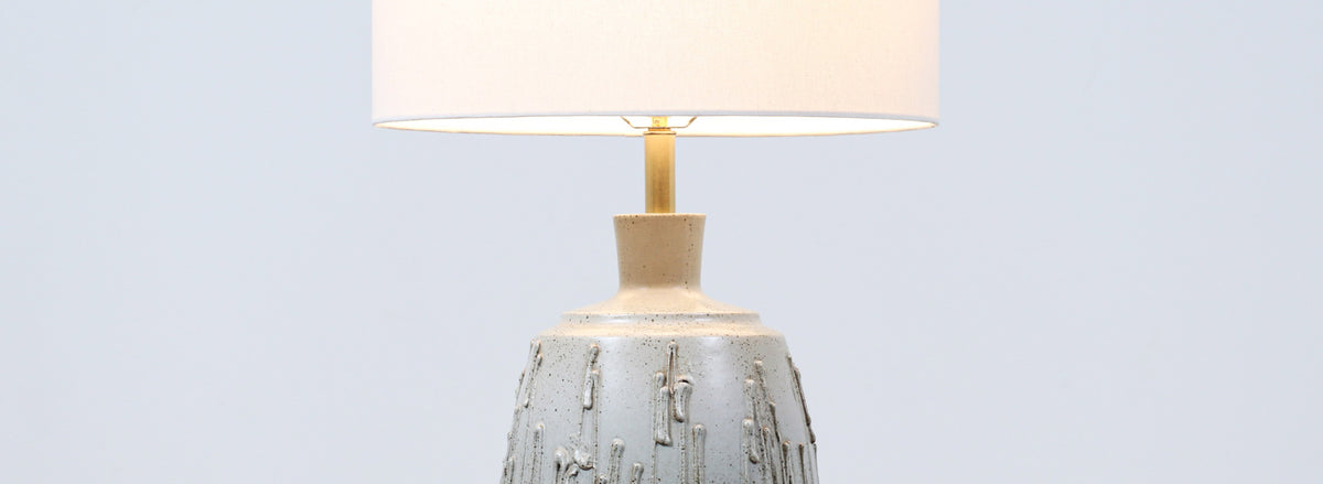 David Cressey Glazed Drip Texture Ceramic Table Lamp for Architectural Pottery