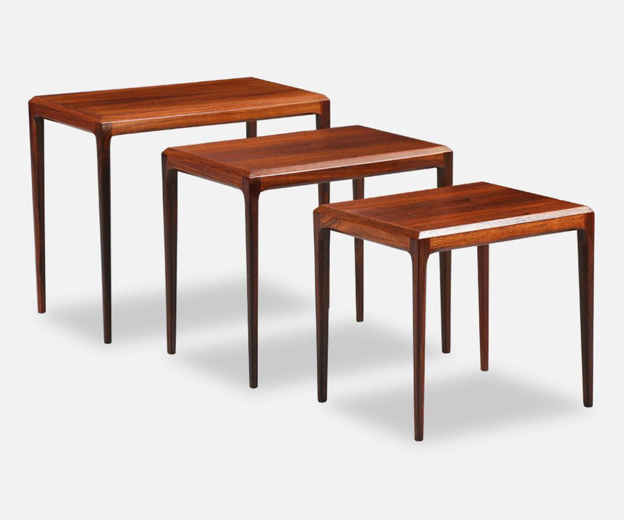 Johannes Andersen Rosewood Nesting Tables for CFC Silkeborg