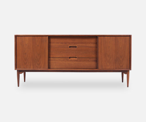 John Keal Walnut Credenza for Brown Saltman