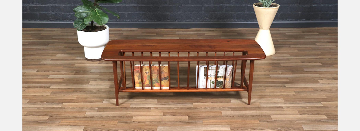 Arthur Umanoff Spindle Coffee Table w/ Magazine Shelf