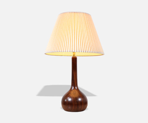 Danish Modern Turned Solid Teak Tear Drop Table Lamp