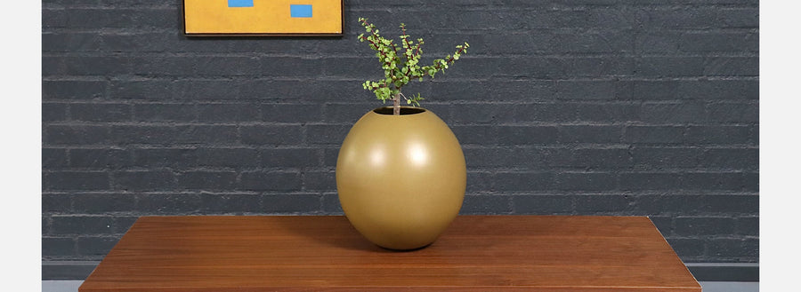Marilyn Kay Austin Olive Green Sphere Planter for Architectural Pottery