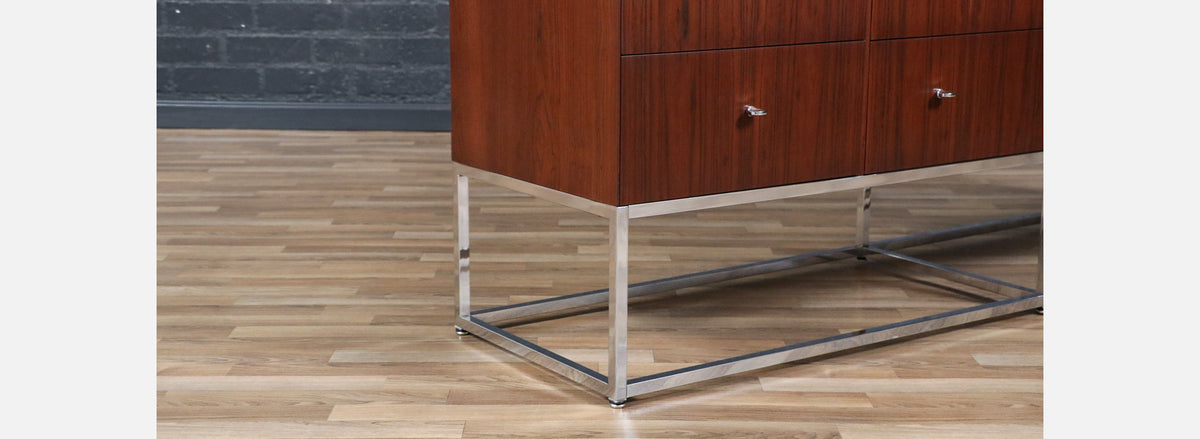 Kipp Stewart Rosewood & Chrome Dresser for Directional