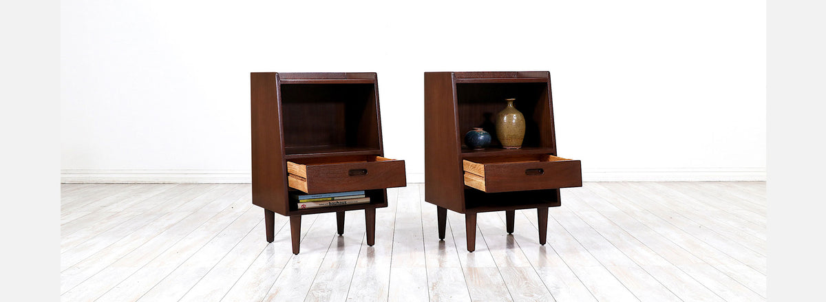 Edward J. Wormley Night Stands with Bookshelves for Dunbar
