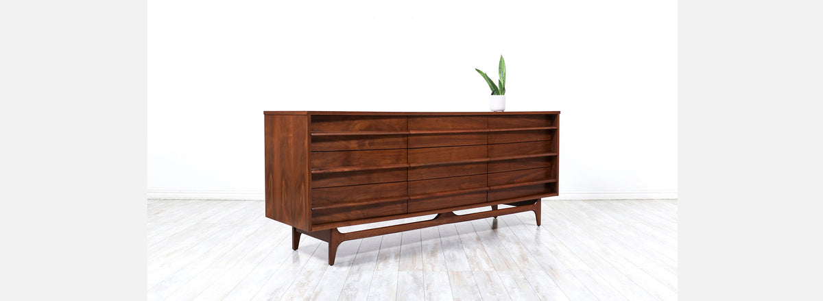 Mid-Century Modern Curved-Front Dresser by Young Furniture