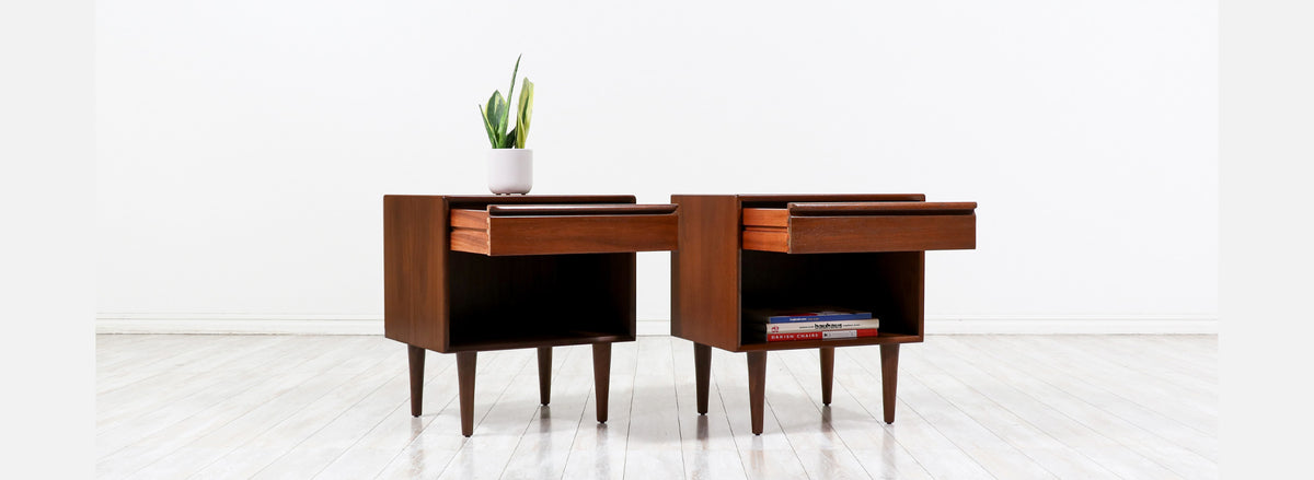 Scandinavian Modern Night Stands with Single Drawers by Westnofa