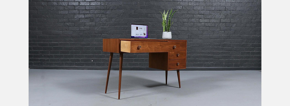 Greta M. Grossman Walnut Writing Desk for Glenn of California