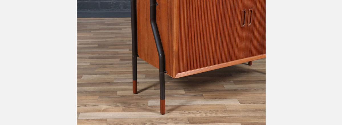 Danish Modern Tambour-Door Bookshelf by Lyby Mobler 