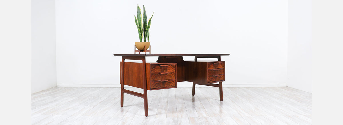 Gunni Omann Model-75 Floating Top Rosewood Desk for Omann Jun