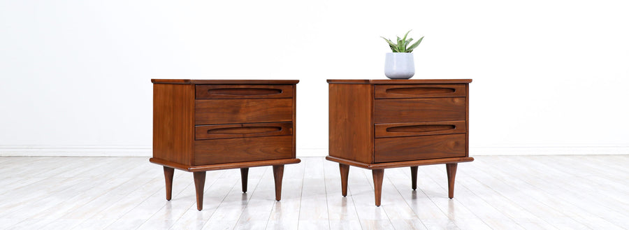 Mid-Century Modern Walnut Night Stands by American of Martinsville