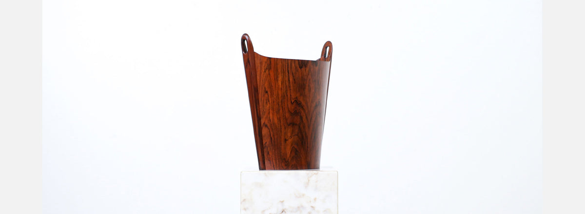 Norwegian Modern Rosewood Waste Basket by Einar Barnes