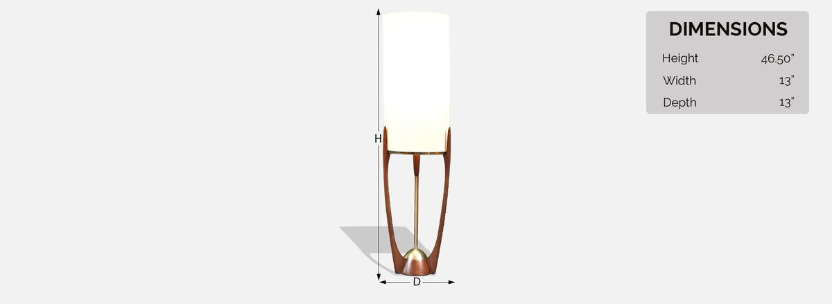Arthur Jacobs Sculpted Korina Wood Floor Lamp for Modeline of CA