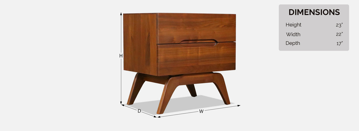 Mid-Century Californian Modern Sculpted Walnut Night Stands
