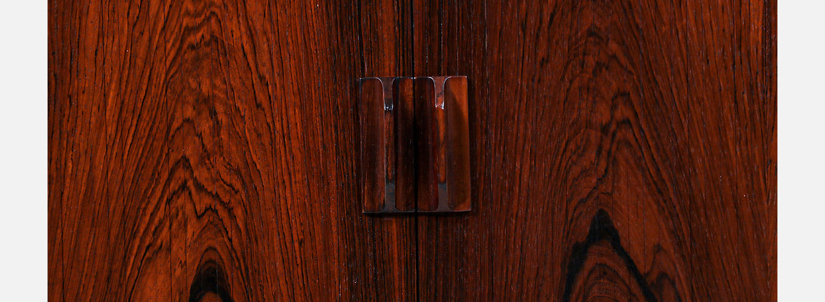 Svend A. Larsen Rosewood Tambour-Door Credenza for Faarup Møbelfabrik