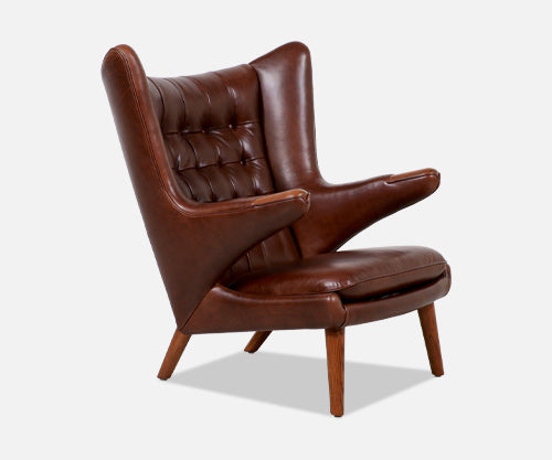 Hans J. Wegner Cognac Leather “Papa Bear” Chair for A.P. Stolen