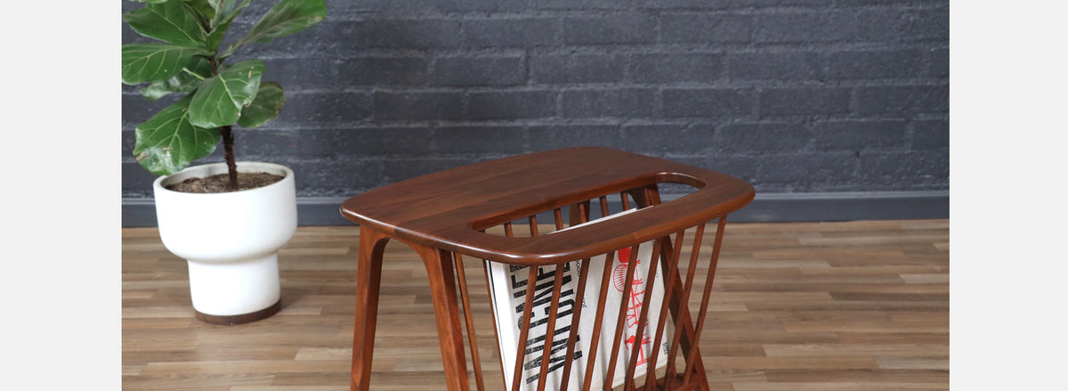 Arthur Umanoff Spindle End Table w/ Magazine Shelf