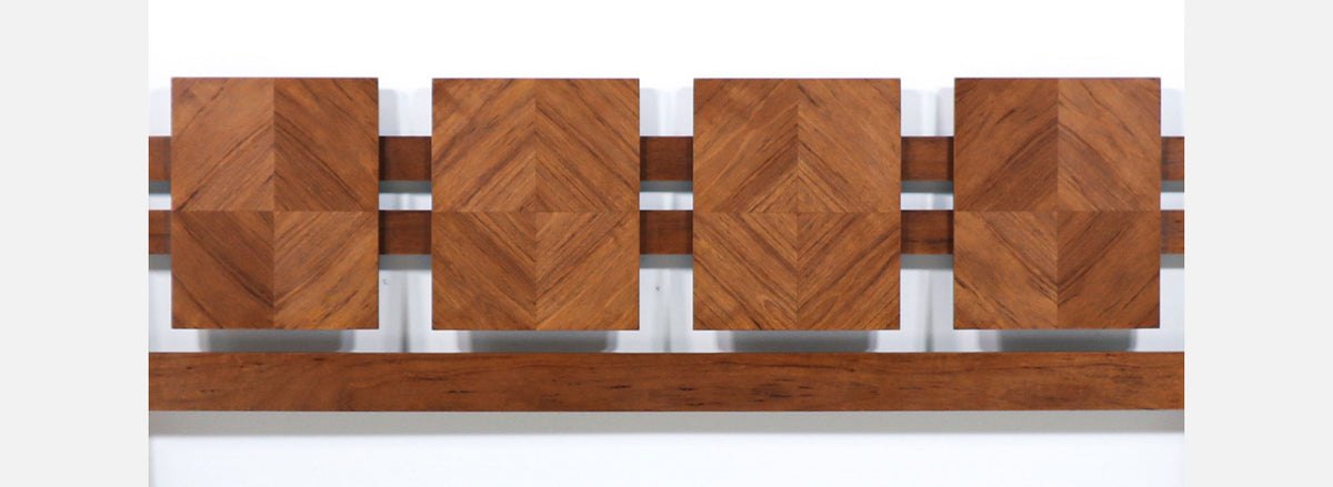 Mid-Century Modern "Stacatto" CA-King Geometric Headboard by Lane Furniture